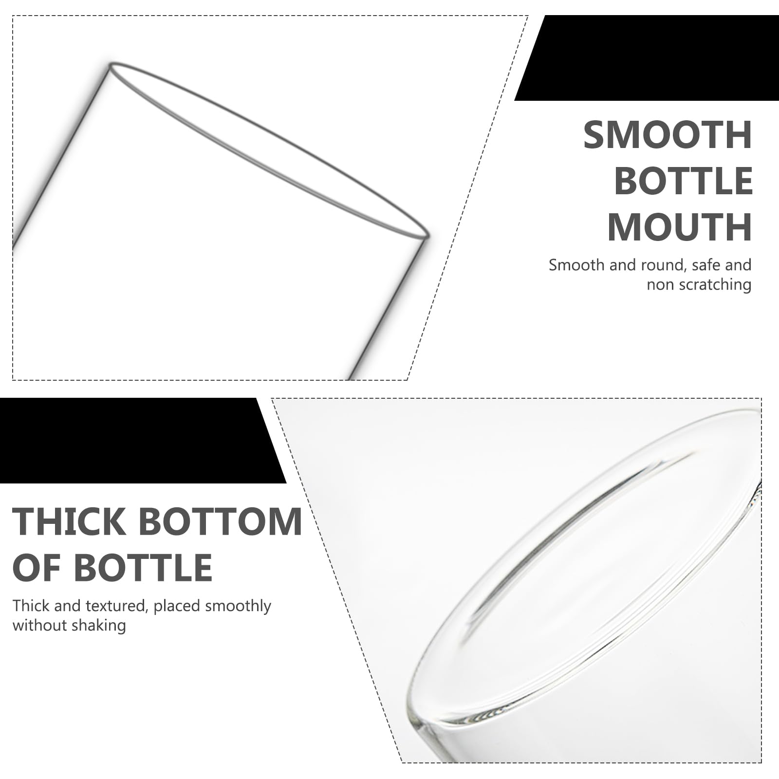 3 Stück Hohe Glasvasen Zylinder 15x10 cm – Breite Öffnung, Klare Vase aus Borosilikatglas für Blumen & Kerzen Deko