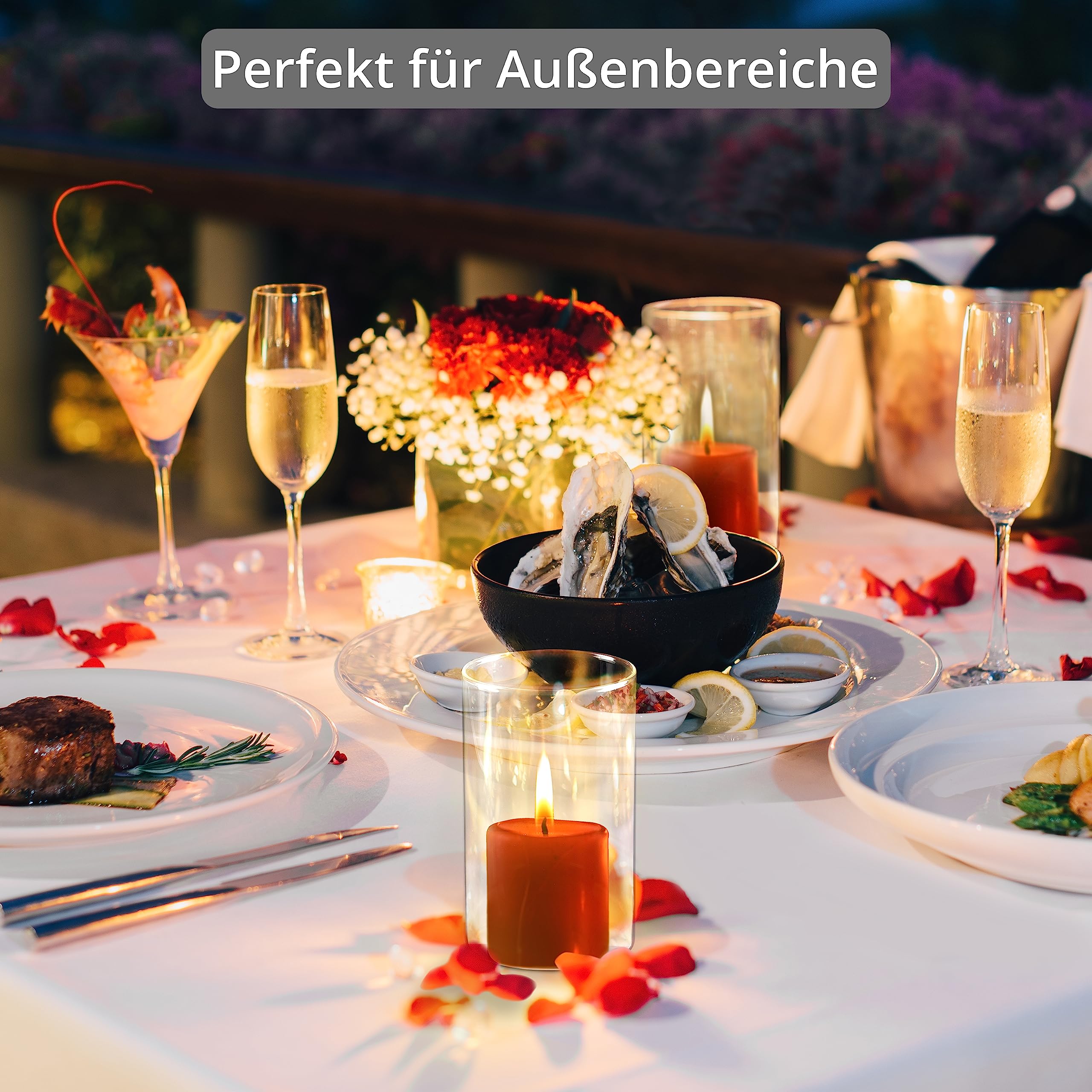 Winter Shore 3er Glasvasen Set 15 cm – Klare Zylinder Glasvasen für Kerzen, Blumen, Muscheln & Hochzeit Tischdeko