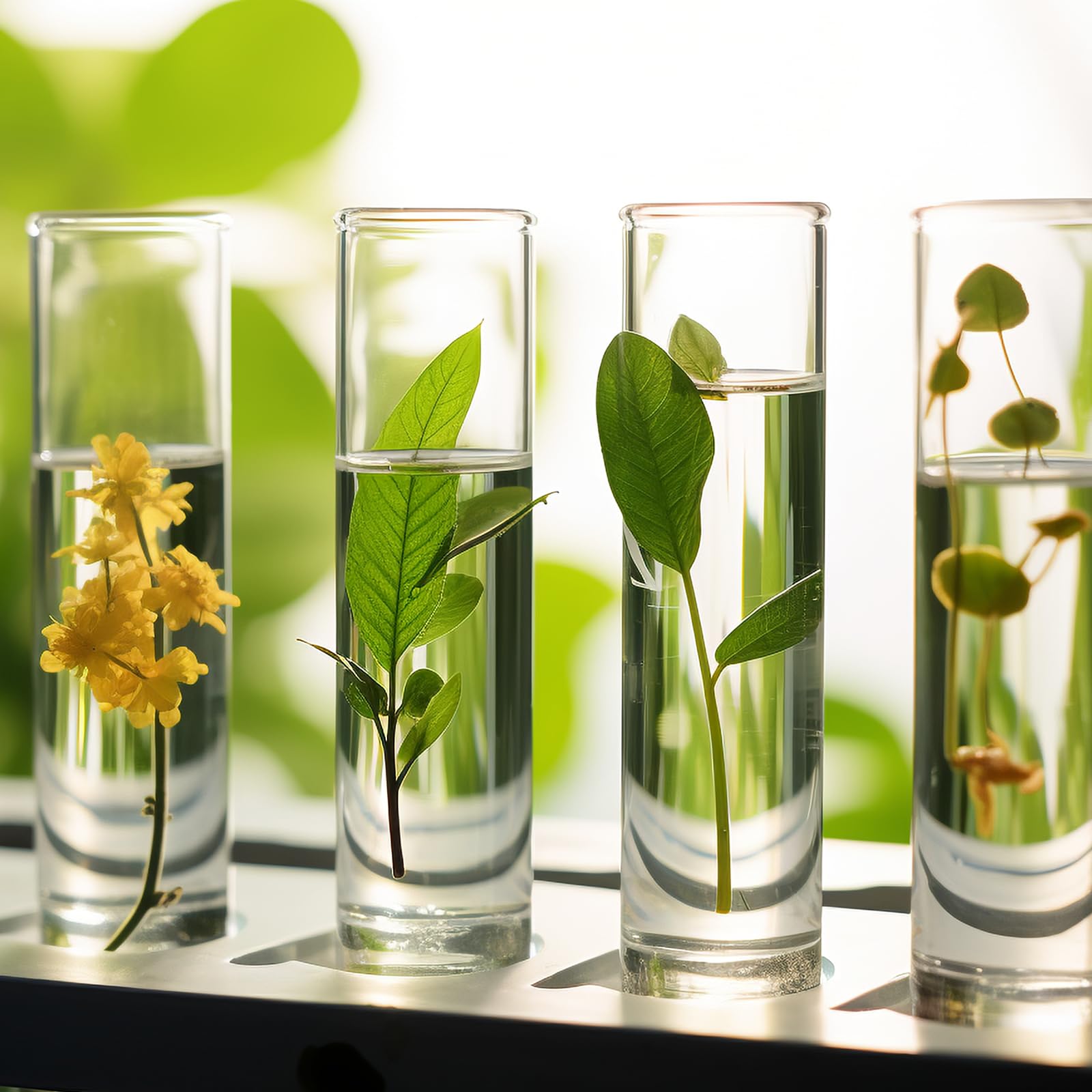 ZOFUN 12er Kleine Glasvasen Zylinder 4.7x17.5 cm – Runde Glasblumenvase für Hochzeit, Pampasgras, Rosen & Tischdeko