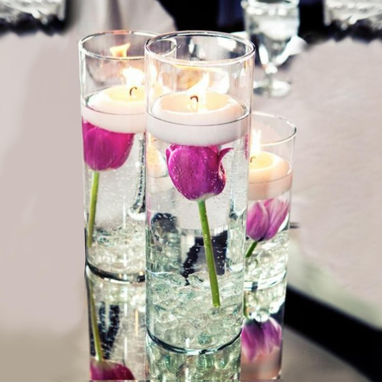 QEEYON Glaszylinder Vase 25 cm – Moderne Hohe Glasvase für Blumen, Kerzenhalter, Pflanzen & Tischdeko Wohnzimmer