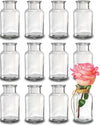 Praknu 12 Kleine Glasvasen 12,5 cm – Vintage Design mit Juteschnur, Hochzeit & Tischdeko, Spülmaschinengeeignet